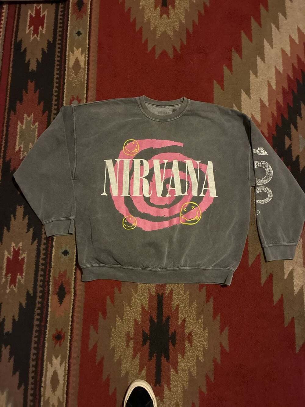 Nirvana Sweatshirt Size xxl Grey Spiral Smile